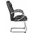 Fiji Leather Faced Visitor Chair - Black