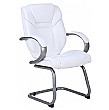 Fiji Leather Faced Visitor Chair - White