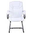 Fiji Leather Faced Visitor Chair - White