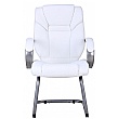 Fiji Leather Faced Visitor Chair - White