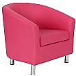Collage Vinyl Tub Chairs With Metal Legs - Pink