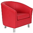 Collage Vinyl Tub Chairs With Metal Legs - Red