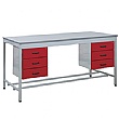 Taurus Utility Workbench With Double Three Drawer Pedestals