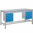 Taurus Utility Workbench With Double Three Drawer Pedestals