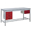 Taurus Utility Workbench With Single Drawer And Three Drawer Pedestals