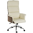 Elegance High Back Leather Look Executive Chair Cream