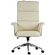 Elegance High Back Leather Look Executive Chair Cream