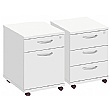 Commerce II White Low Mobile Pedestals