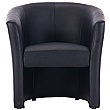 Brighton Black Bonded Leather Tub Chair