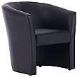 Brighton Black Bonded Leather Tub Chair