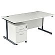NEXT DAY Karbon K1 Rectangular Cantilever Office Desks with Under Desk Mobile Pedestal