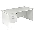 NEXT DAY Karbon K2 Rectangular Panel End Office Desks with Single Fixed Pedestal