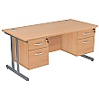 NEXT DAY Karbon K3 Rectangular Deluxe Cantilever Desk With Double Fixed Pedestals