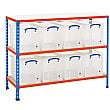 BiG340 Shelving Bay With 8 x 24 Litre Really Useful Boxes
