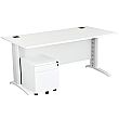 Next Day Karbon K5 IT Desks With Metal Low Mobile Pedestal