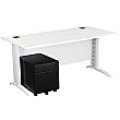 Next Day Karbon K5 IT Desks With Metal Low Mobile Pedestal