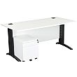 Next Day Karbon K5 IT Desks With Metal Low Mobile Pedestal