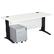 Next Day Karbon K5 IT Desks With Metal Low Mobile Pedestal