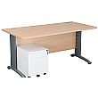 Next Day Karbon K5 IT Desks With Metal Low Mobile Pedestal