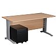 Next Day Karbon K5 IT Desks With Metal Low Mobile Pedestal