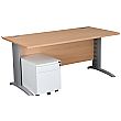 Next Day Karbon K5 IT Desks With Metal Low Mobile Pedestal