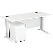 Next Day Karbon K5 IT Desks With 3 Drawer Mobile Metal Pedestal