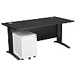 Next Day Karbon K5 IT Desks With 3 Drawer Mobile Metal Pedestal