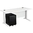 Next Day Karbon K5 IT Desks With 3 Drawer Mobile Metal Pedestal