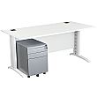 Next Day Karbon K5 IT Desks With 3 Drawer Mobile Metal Pedestal