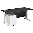 Next Day Karbon K5 IT Desks With 3 Drawer Mobile Metal Pedestal