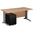 Next Day Karbon K5 IT Desks With 3 Drawer Mobile Metal Pedestal