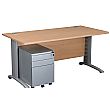 Next Day Karbon K5 IT Desks With 3 Drawer Mobile Metal Pedestal