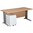 Next Day Karbon K5 IT Desks With 3 Drawer Mobile Metal Pedestal