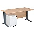 Next Day Karbon K5 IT Desks With 3 Drawer Mobile Metal Pedestal