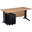 Next Day Karbon K5 IT Desks With 3 Drawer Mobile Metal Pedestal