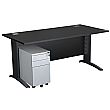 Next Day Karbon K5 IT Desks With 3 Drawer Slimline Mobile Metal Pedestal