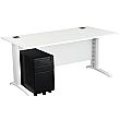 Next Day Karbon K5 IT Desks With 3 Drawer Slimline Mobile Metal Pedestal