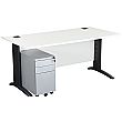 Next Day Karbon K5 IT Desks With 3 Drawer Slimline Mobile Metal Pedestal