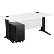 Next Day Karbon K5 IT Desks With 3 Drawer Slimline Mobile Metal Pedestal