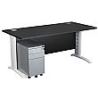 Next Day Karbon K5 IT Desks With 3 Drawer Slimline Mobile Metal Pedestal