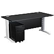 Next Day Karbon K5 IT Desks With 3 Drawer Slimline Mobile Metal Pedestal