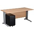 Next Day Karbon K5 IT Desks With 3 Drawer Slimline Mobile Metal Pedestal