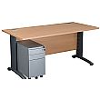 Next Day Karbon K5 IT Desks With 3 Drawer Slimline Mobile Metal Pedestal