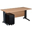 Next Day Karbon K5 IT Desks With 3 Drawer Slimline Mobile Metal Pedestal