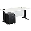 Next Day Karbon K5 IT Desks With 3 Drawer Mobile Metal Pedestal