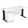 Next Day Karbon K5 IT Desks With 3 Drawer Mobile Metal Pedestal