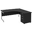 Next Day Eclipse Black Ergonomic Cantilever Desks With Desk High Pedestal