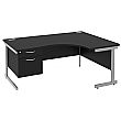 Next Day Eclipse Black Ergonomic Cantilever Desks With Single Fixed Pedestal