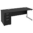 Next Day Eclipse Black Rectangular Cantilever Desks With Desk High Pedestal