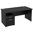 Next Day Eclipse Black Rectangular Panel End Desks With Mobile Pedestal